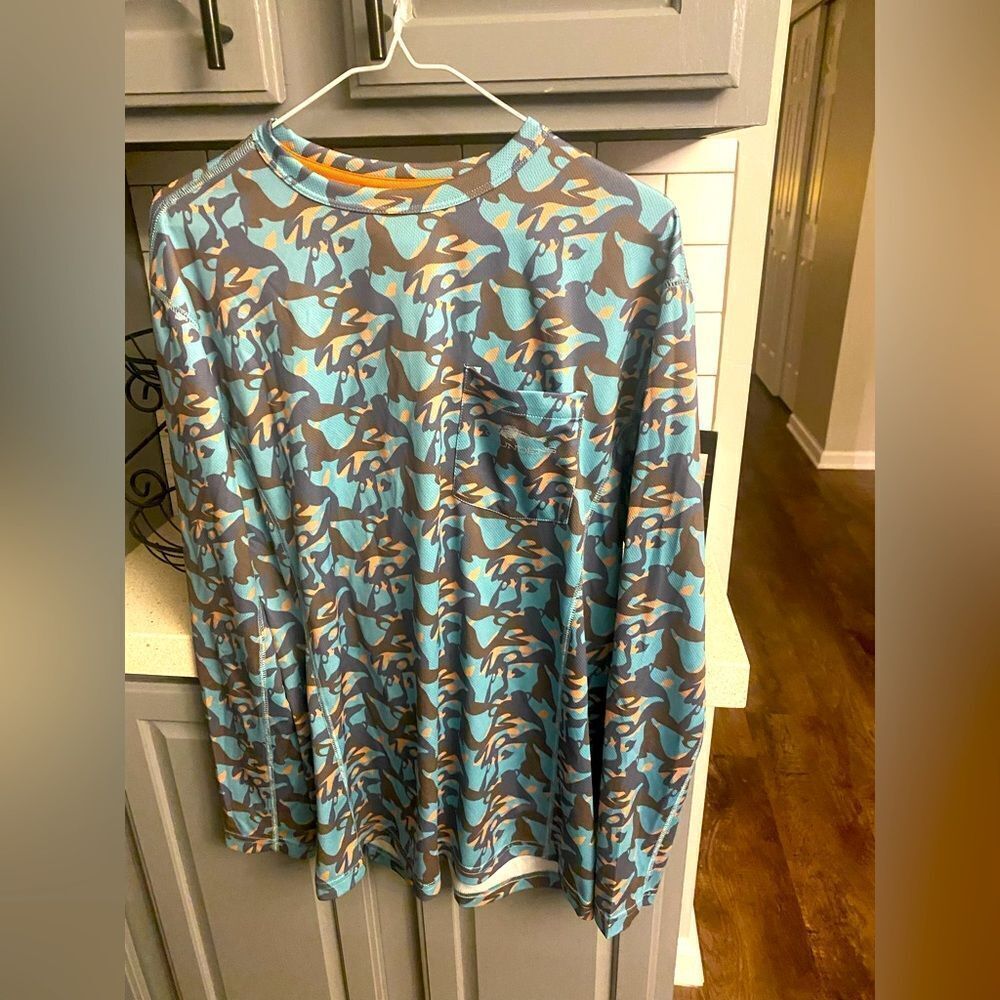 Grunden’s fishhead camo tackle shirt